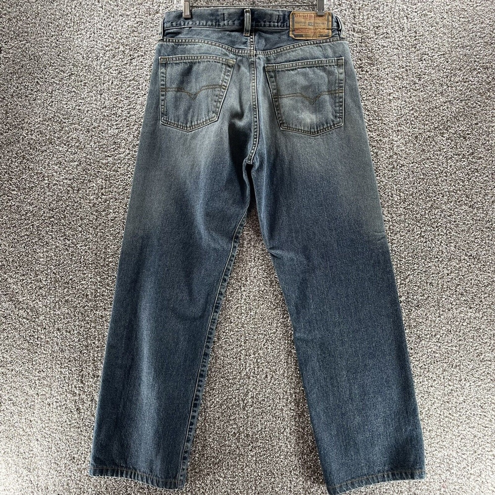 Diesel Industry Jeans Size 34x30 Mens Zatiny Light Wash Button Fly Blue Denim